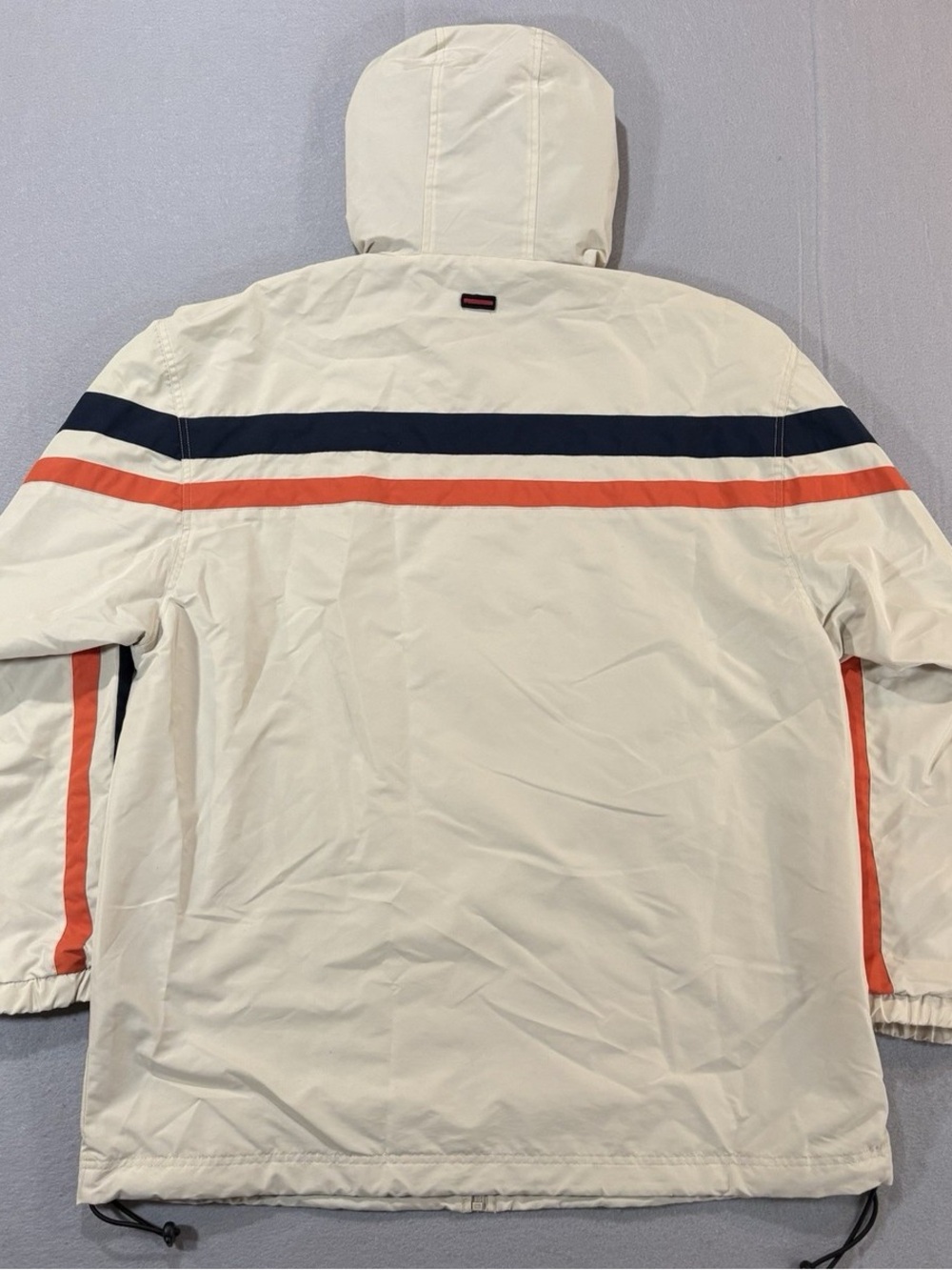 Vintage Fubu Track Suit Jacket Sz large 90s Baggy Windbreaker Swishy Cream - Picture 5 of 9